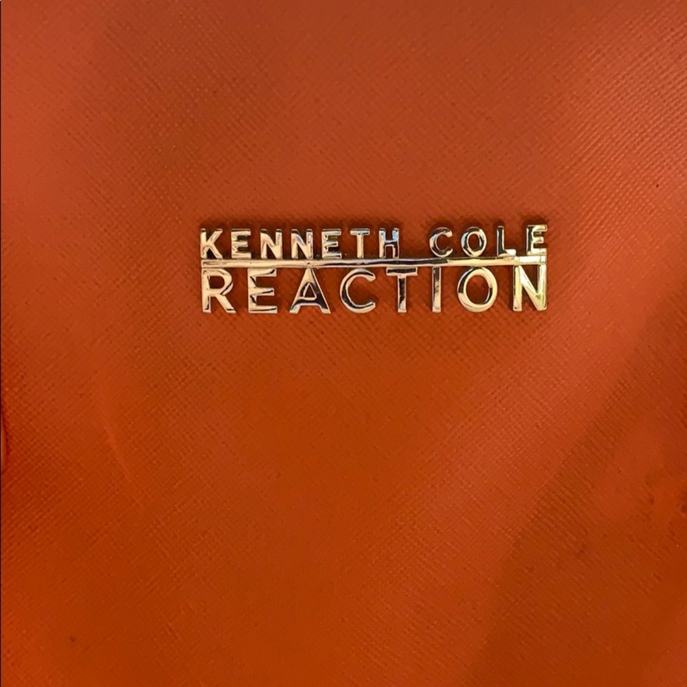 Kenneth Cole large dome satchel in vibrant orange color - Picture 3 of 10